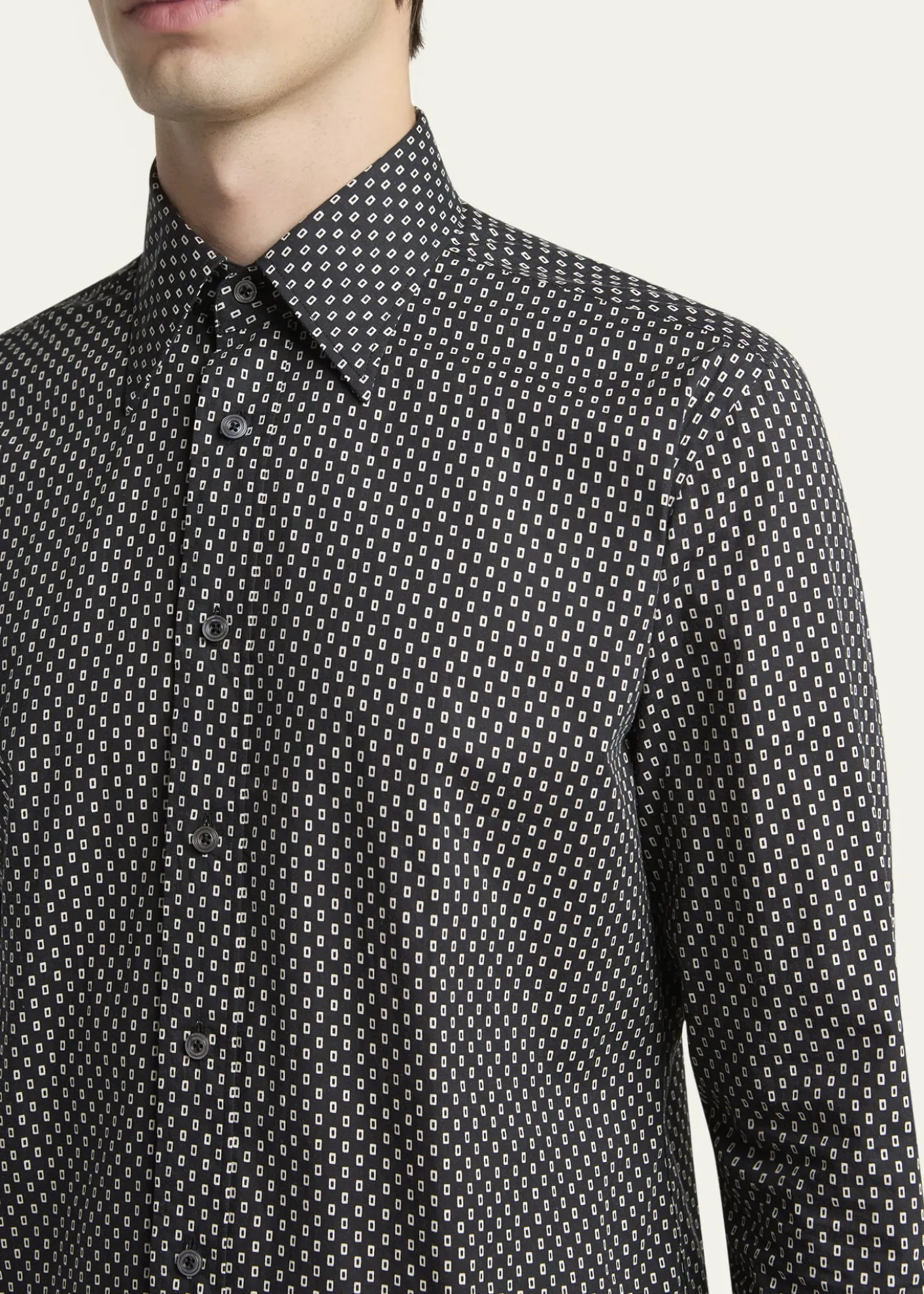 TOM FORDMen's Geometric Cotton Voile Sport Shirt