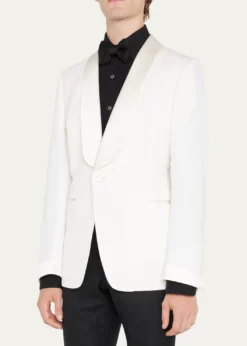 TOM FORDMen's Grain de Poudre Shawl Dinner Jacket