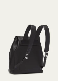 TOM FORDMen's Grained Leather T-Line Flap Backpack