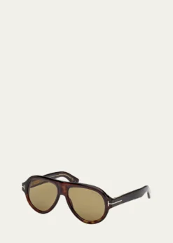 TOM FORDMen's Icon Collection Acetate Aviator Sunglasses