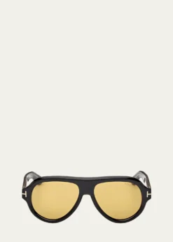 TOM FORDMen's Icon Collection Acetate Aviator Sunglasses