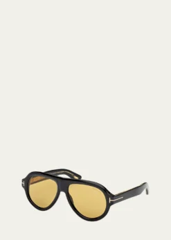 TOM FORDMen's Icon Collection Acetate Aviator Sunglasses