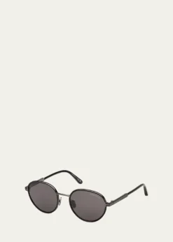 TOM FORDMen's Jet-02 Metal Round Sunglasses