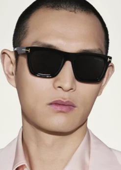TOM FORDMen's Lelio Acetate Square Sunglasses