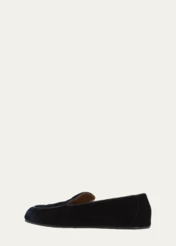 TOM FORDMen's Leo Velvet Apron-Toe Slippers