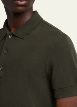 TOM FORDMen's Lyocell Pique Polo Shirt