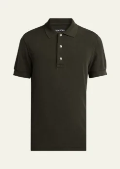 TOM FORDMen's Lyocell Pique Polo Shirt