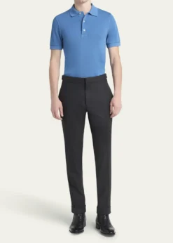 TOM FORDMen's Lyocell Pique Polo Shirt