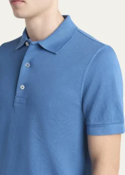 TOM FORDMen's Lyocell Pique Polo Shirt