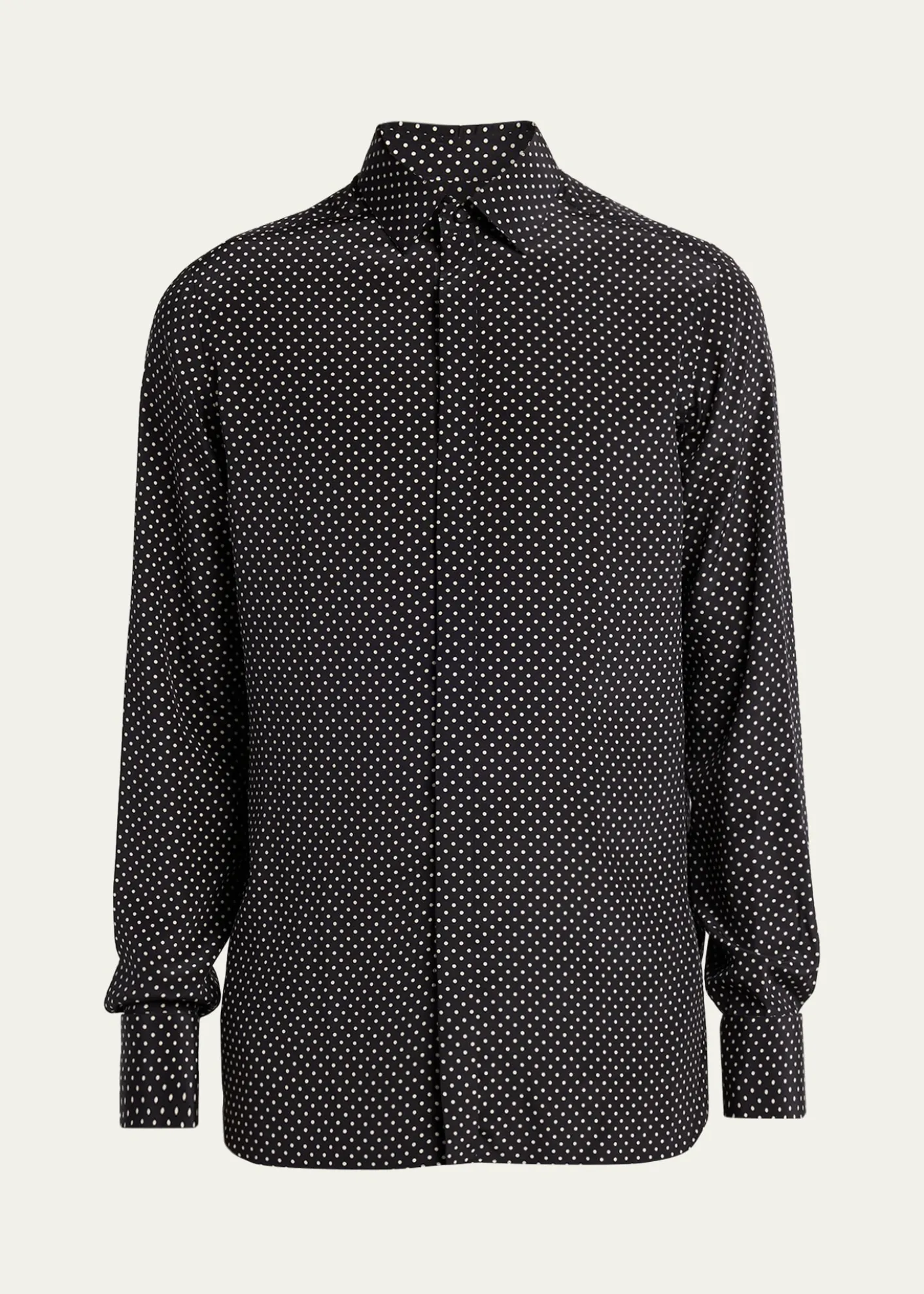 TOM FORDMen's Lyocell Polka Dot French Cuff Sport Shirt