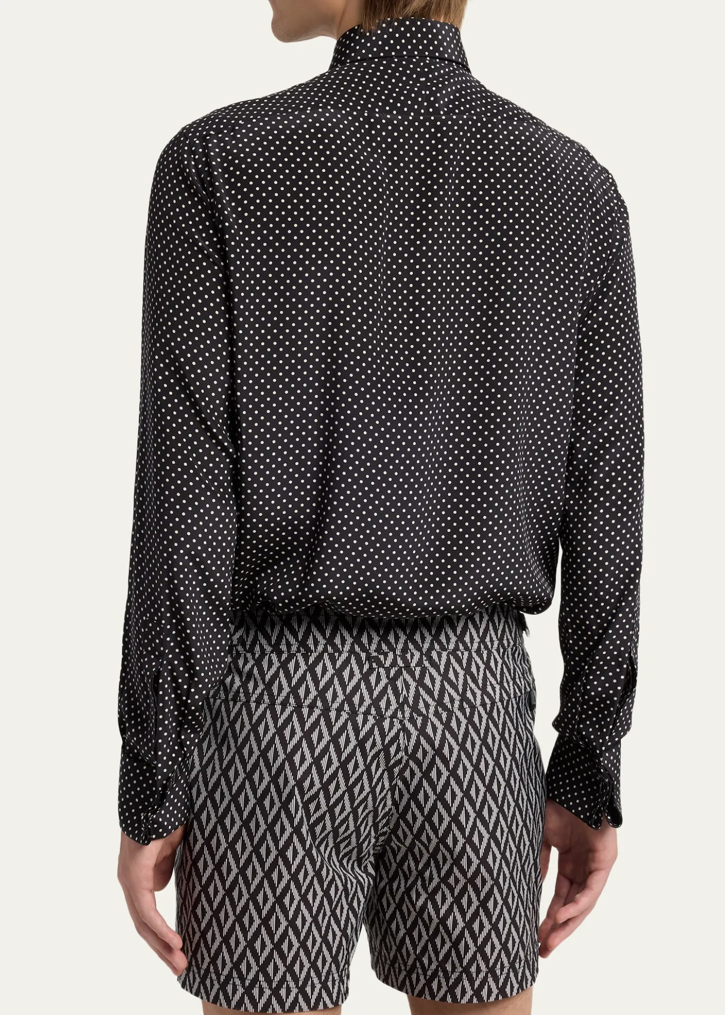 TOM FORDMen's Lyocell Polka Dot French Cuff Sport Shirt