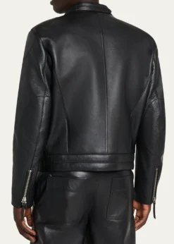 TOM FORDMen's Pebbled Leather Biker Jacket