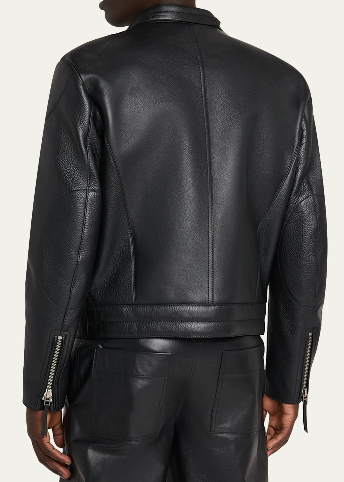 TOM FORDMen's Pebbled Leather Biker Jacket