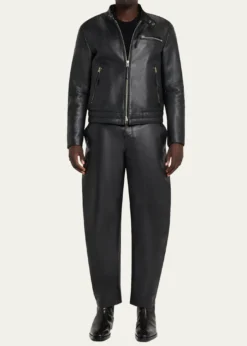 TOM FORDMen's Pebbled Leather Biker Jacket