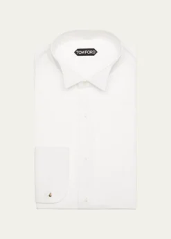 TOM FORDMen's Plisse Formal Dress Shirt