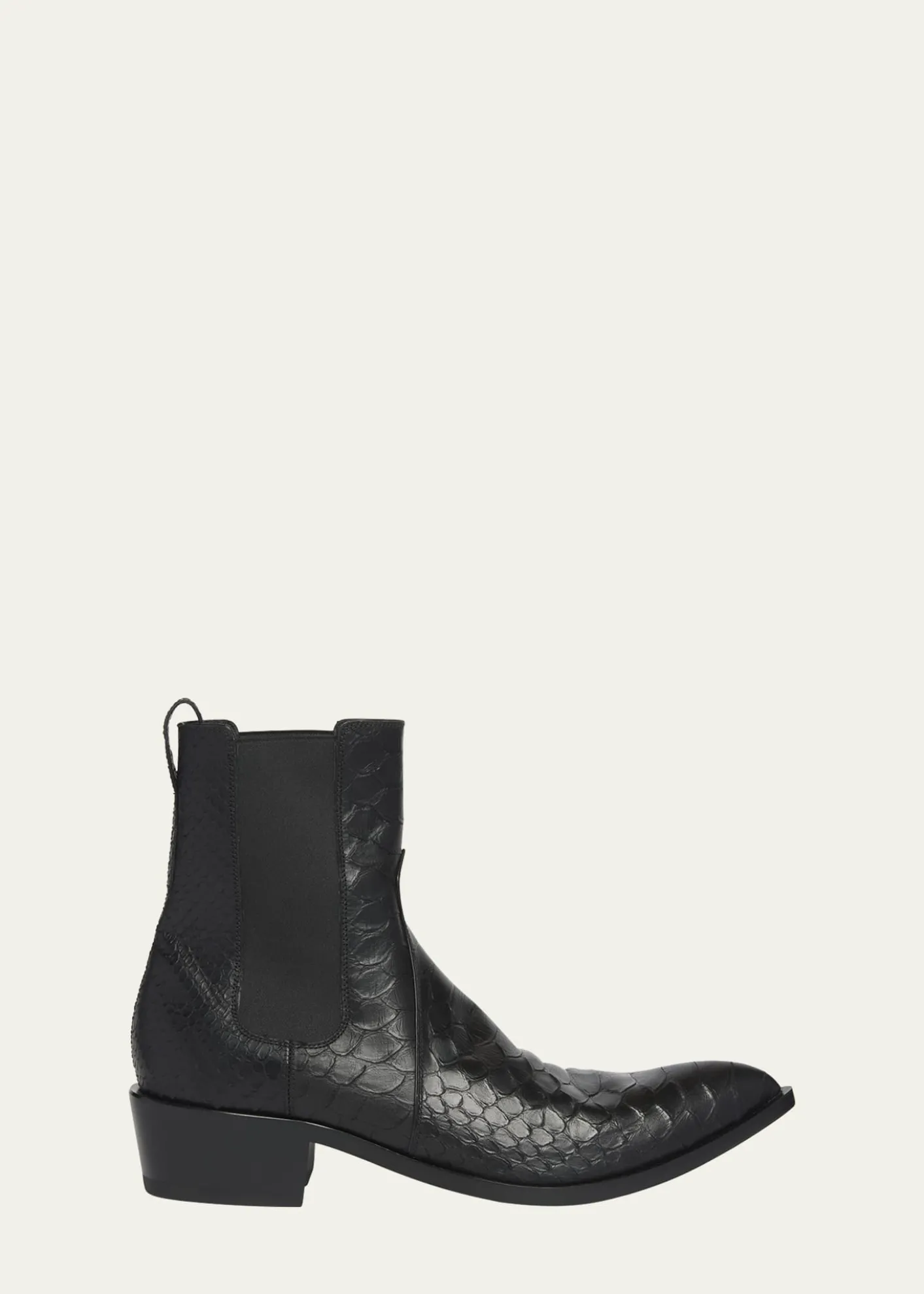 TOM FORDMen's Python-Embossed Leather Boots