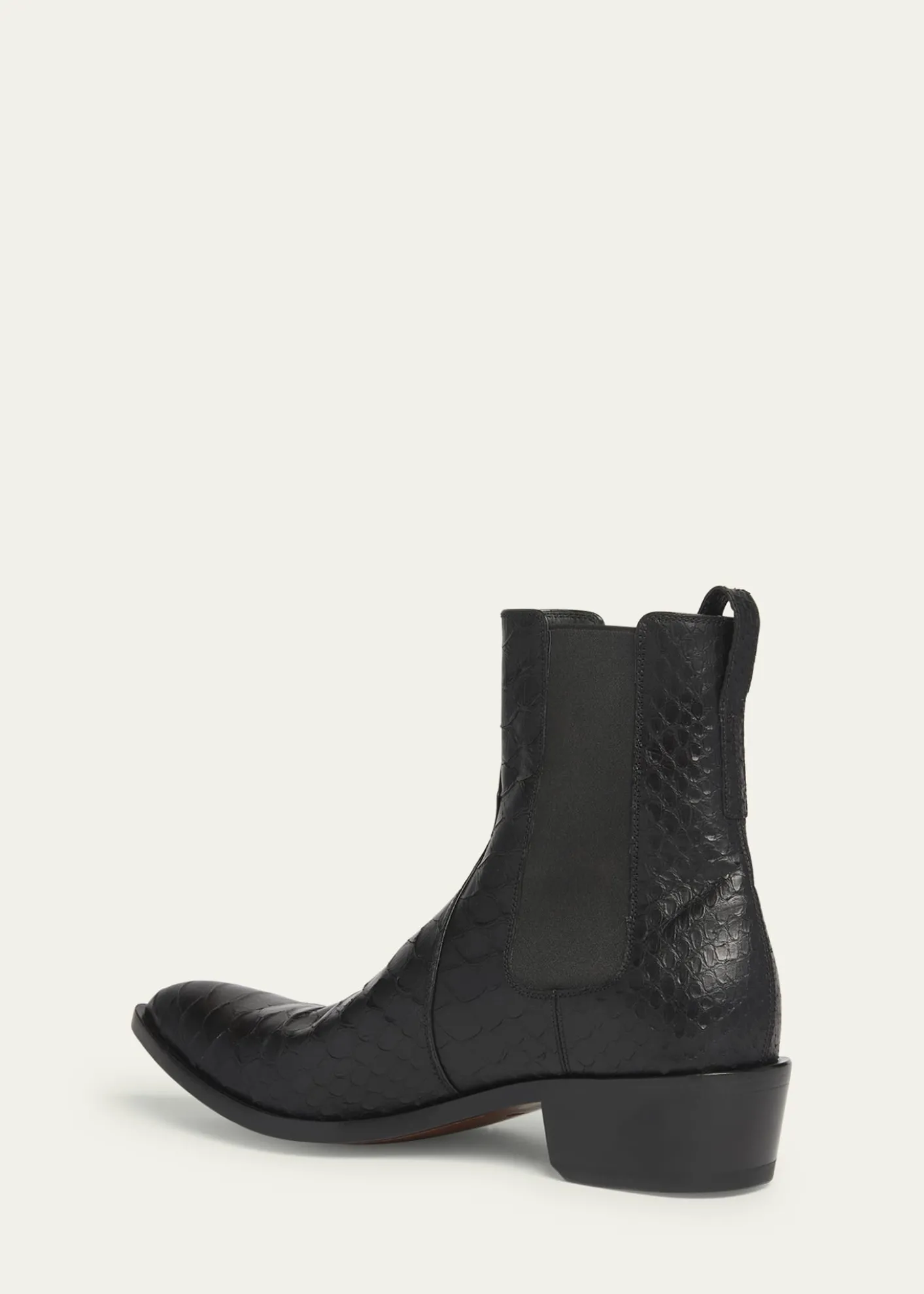 TOM FORDMen's Python-Embossed Leather Boots
