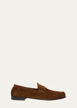 TOM FORDMen's Ripley Suede Twist-Strap Loafers