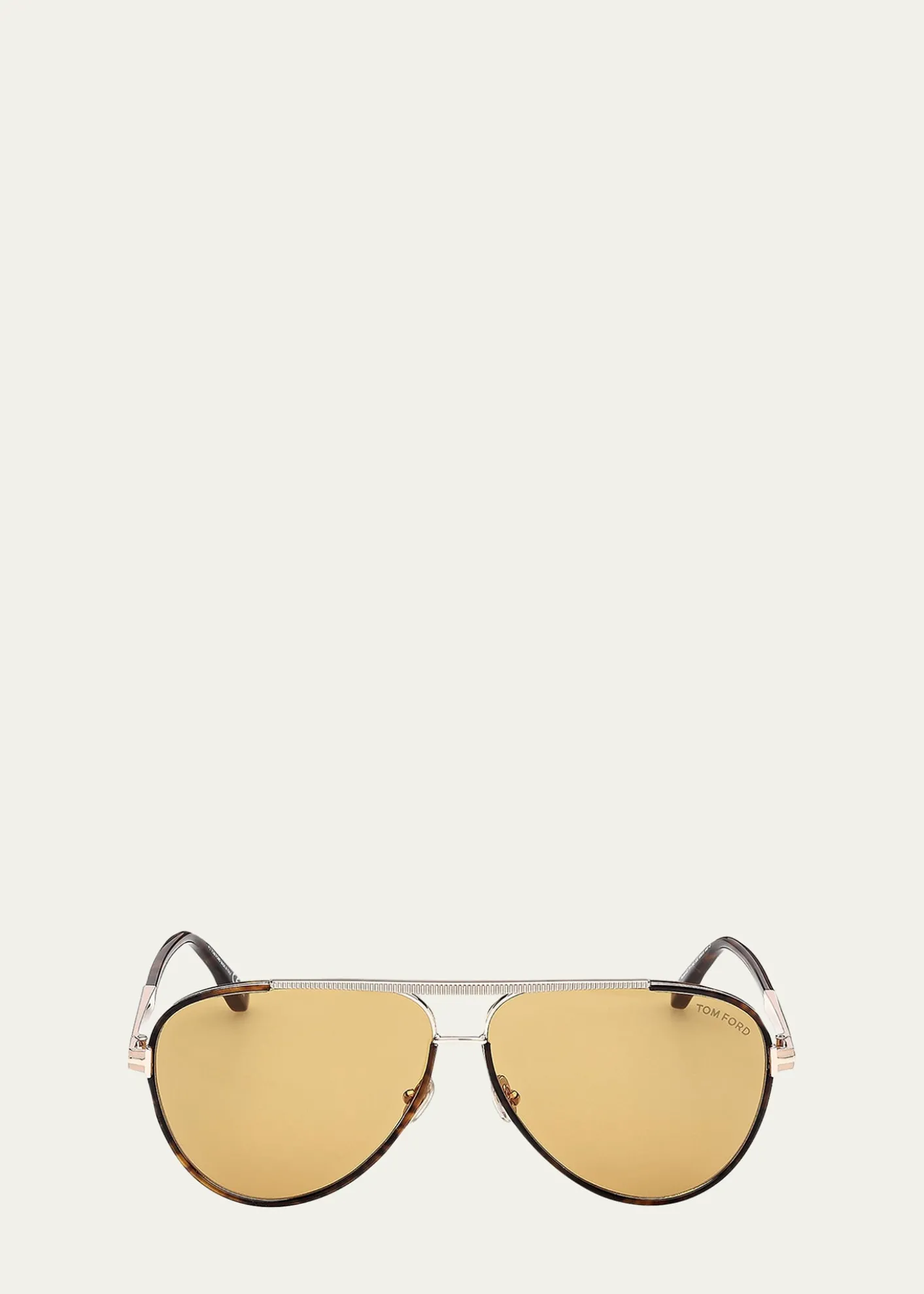TOM FORDMen's Rupert 02 63mm Metal & Acetate Aviator Sunglasses