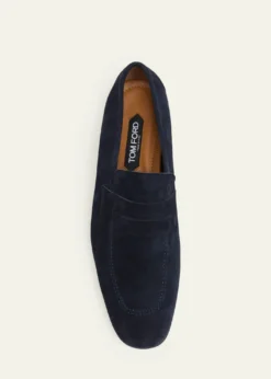 TOM FORDMen's Sean Suede Penny Loafers