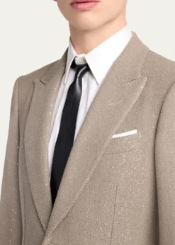TOM FORDMen's Sequin Boucle Peak Lapel Sport Coat