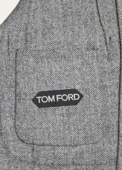 TOM FORDMen's Sharkskin Herringbone Double Splittable Jacket