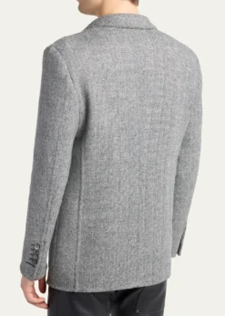 TOM FORDMen's Sharkskin Herringbone Double Splittable Jacket