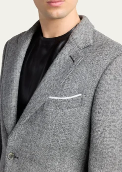 TOM FORDMen's Sharkskin Herringbone Double Splittable Jacket
