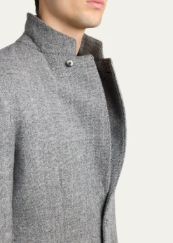 TOM FORDMen's Sharkskin Herringbone Double Splittable Jacket