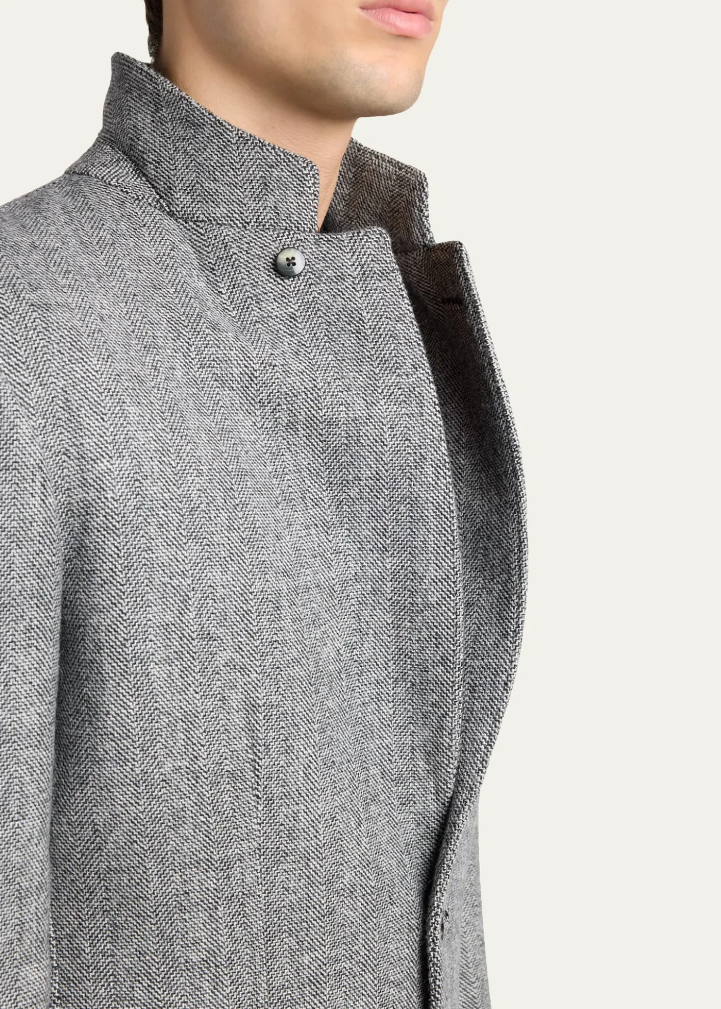 TOM FORDMen's Sharkskin Herringbone Double Splittable Jacket