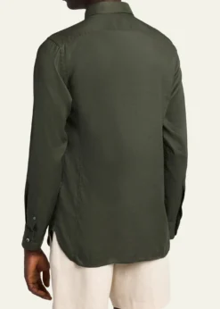 TOM FORDMen's Slim-Fit Gabardine Button-Down Shirt