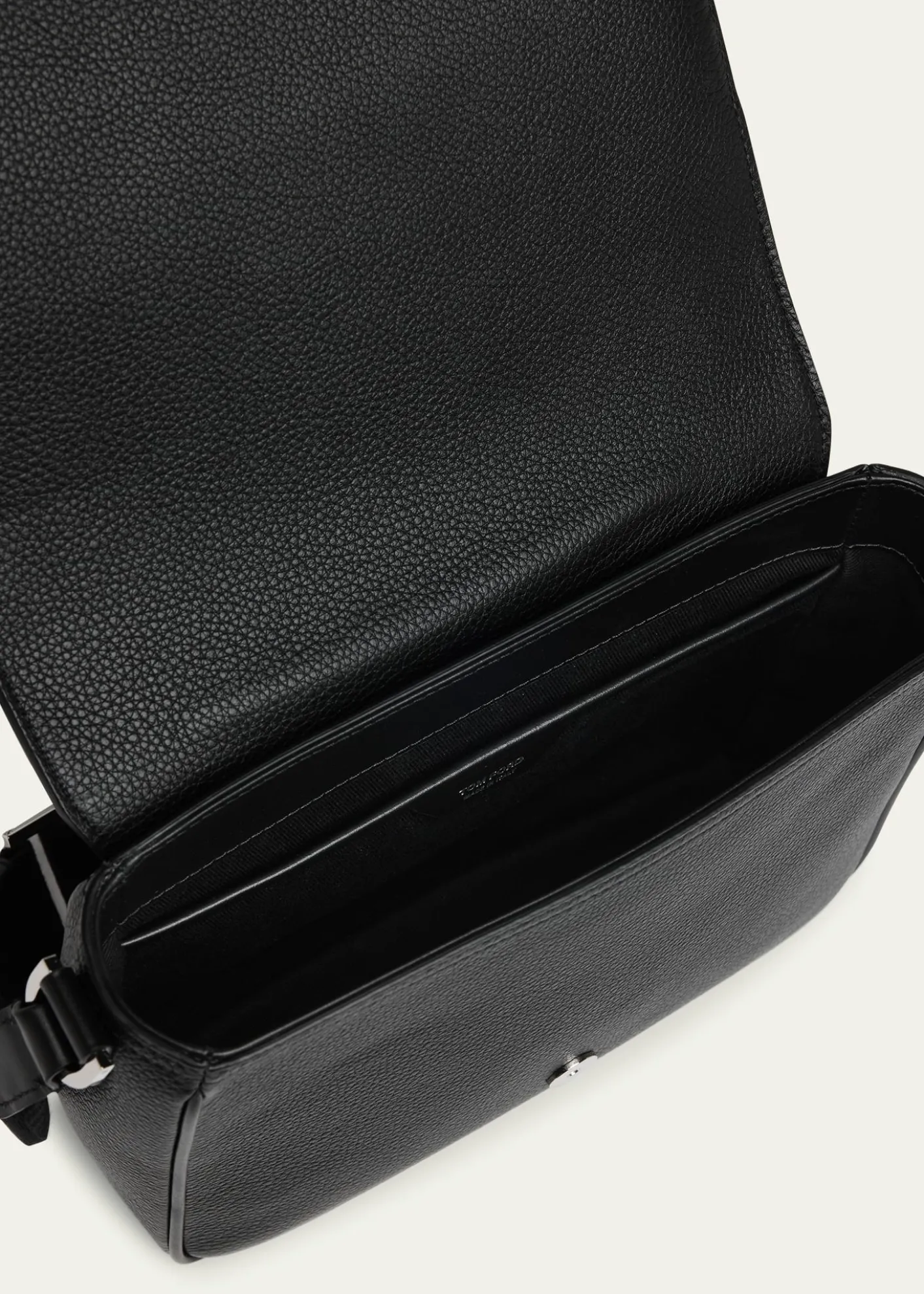 TOM FORDMen's Soft Grain Leather Flap Messenger Bag