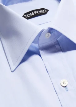 TOM FORDMen's Solid Point Collar Dress Shirt