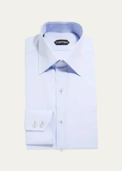 TOM FORDMen's Solid Point Collar Dress Shirt