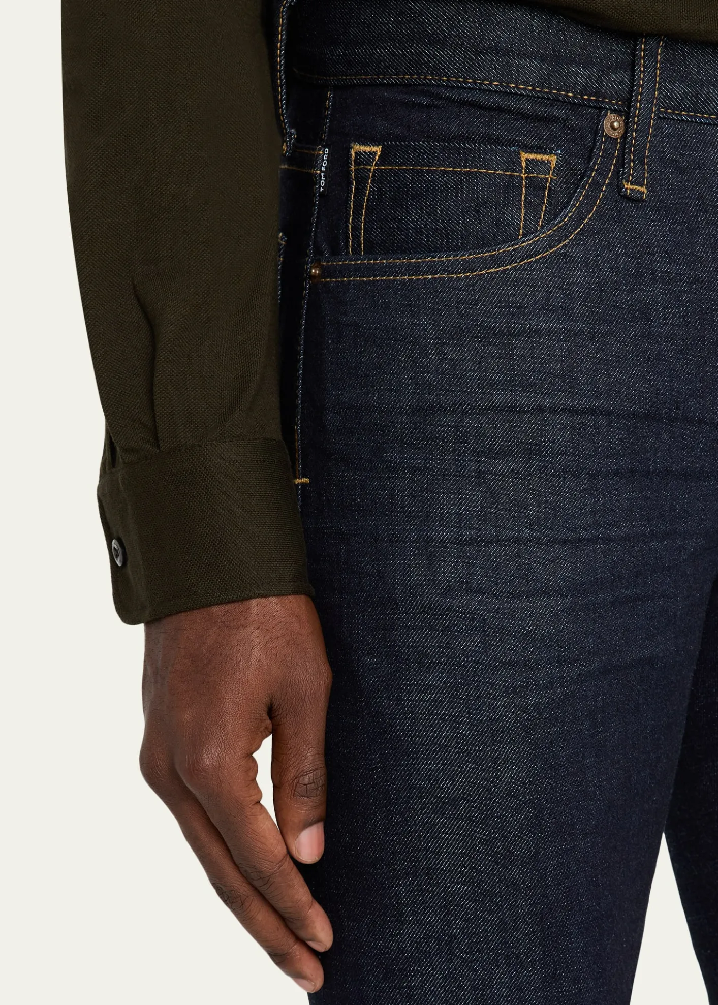TOM FORDMen's Stretch Selvedge Denim Straight-Leg Jeans
