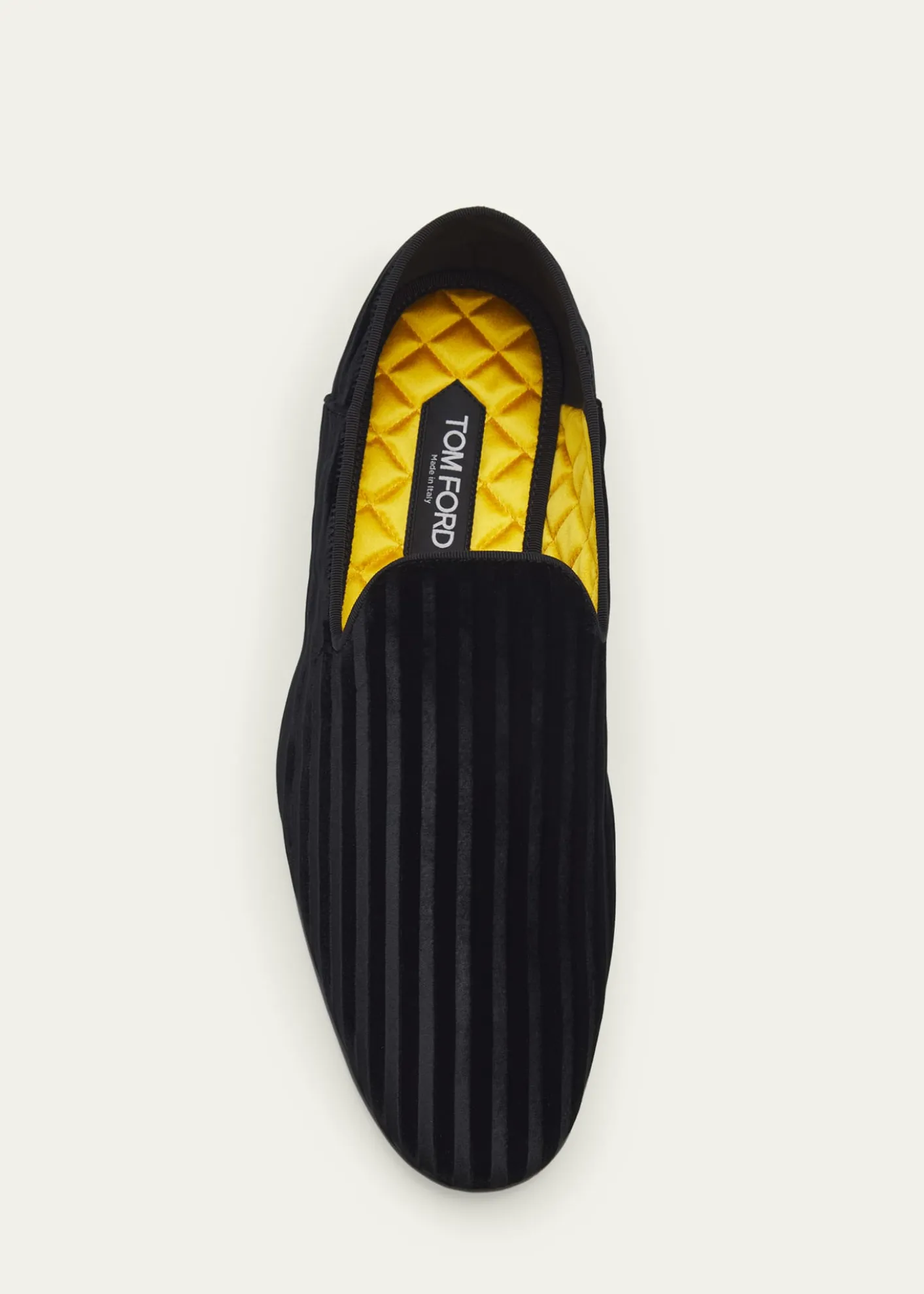 TOM FORDMen's Striped Velvet Loafers