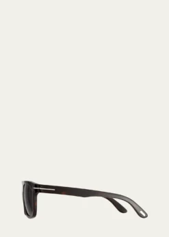 TOM FORDMen's Thick Square Acetate Sunglasses