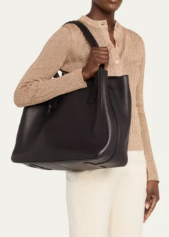 TOM FORDMen's T-Line Grained Leather East-West Tote Bag