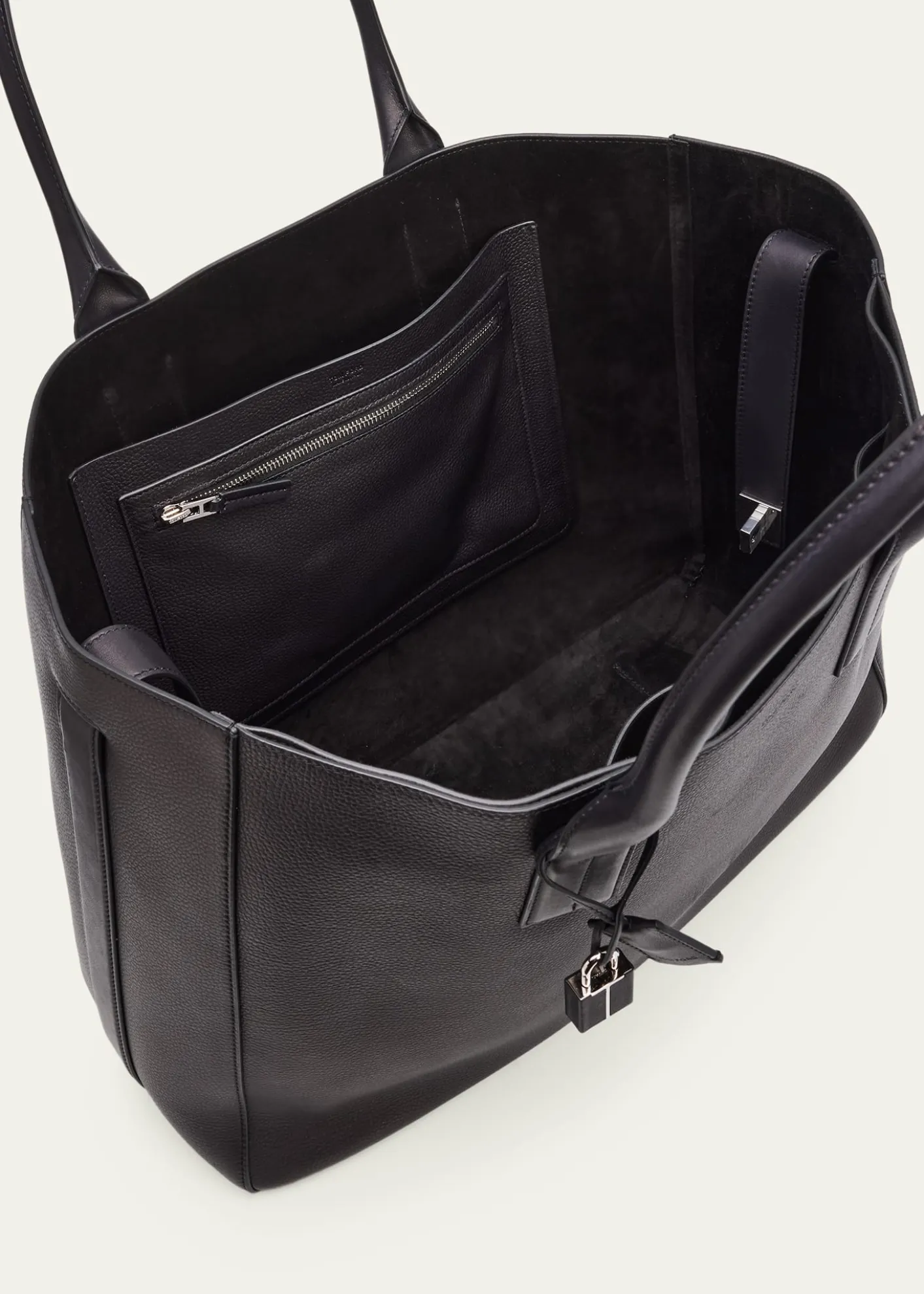 TOM FORDMen's T-Line Grained Leather East-West Tote Bag