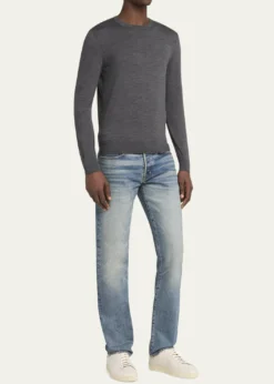 TOM FORDMen's Warwick Grained Leather Sneakers