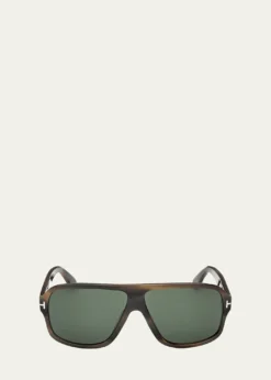 TOM FORDMen's William-02 Acetate Rectangle Sunglasses