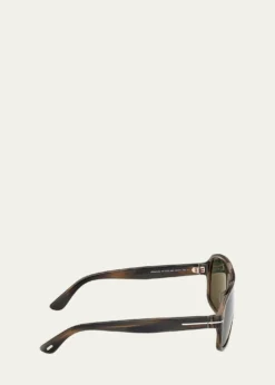 TOM FORDMen's William-02 Acetate Rectangle Sunglasses