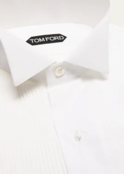 TOM FORDMen's Wingtip Plisse Formal Shirt