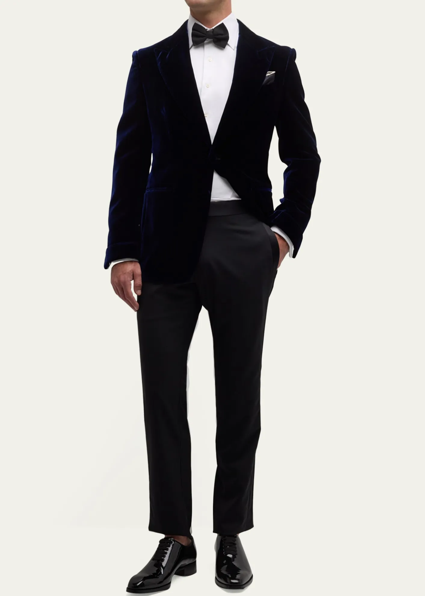 TOM FORDMen's Wool-Silk Velvet Cocktail Jacket