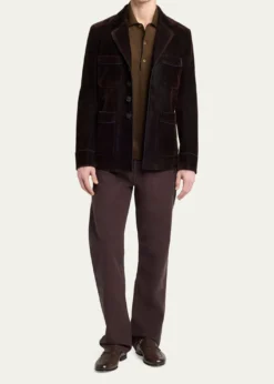 TOM FORDMen's Wool Straight Leg Five-Pocket Pants