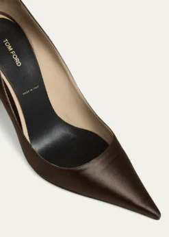 TOM FORD85mm Betty Satin Pointed-Toe Pumps
