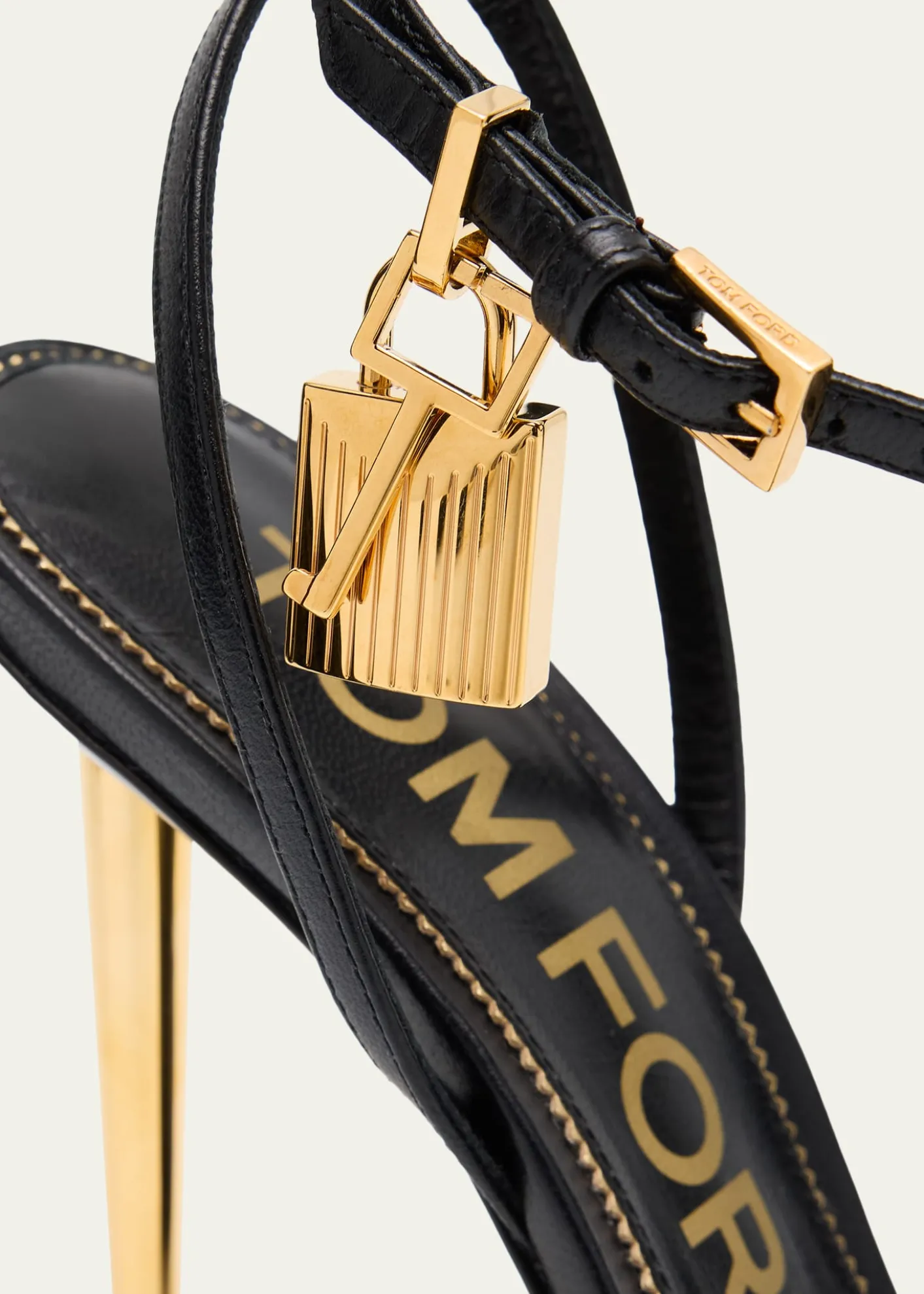 TOM FORD105mm Lock Goatskin Leather Sandals