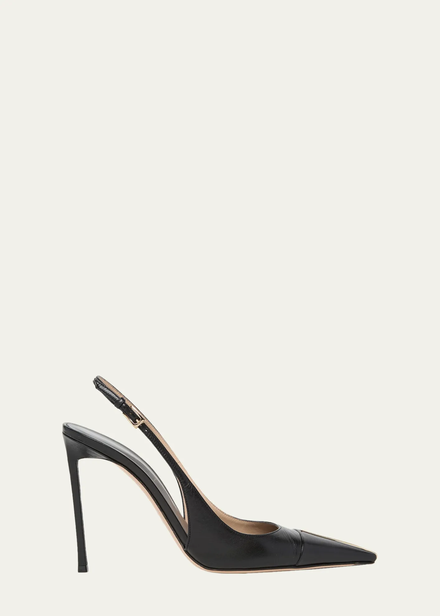 TOM FORD85mm Shiny Kid Leather Slingback Pumps