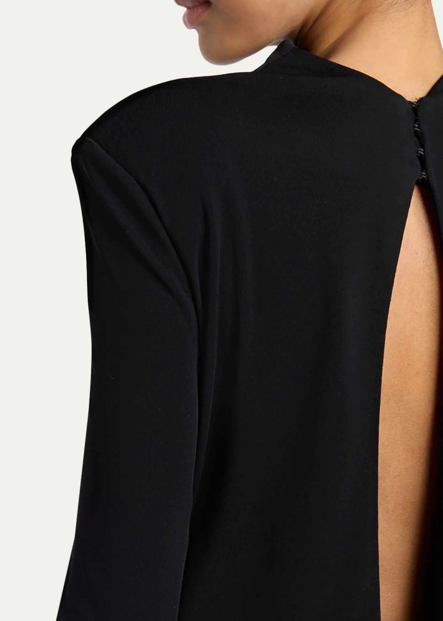 TOM FORDMock-Neck Strong-Shoulder Cutout Gown