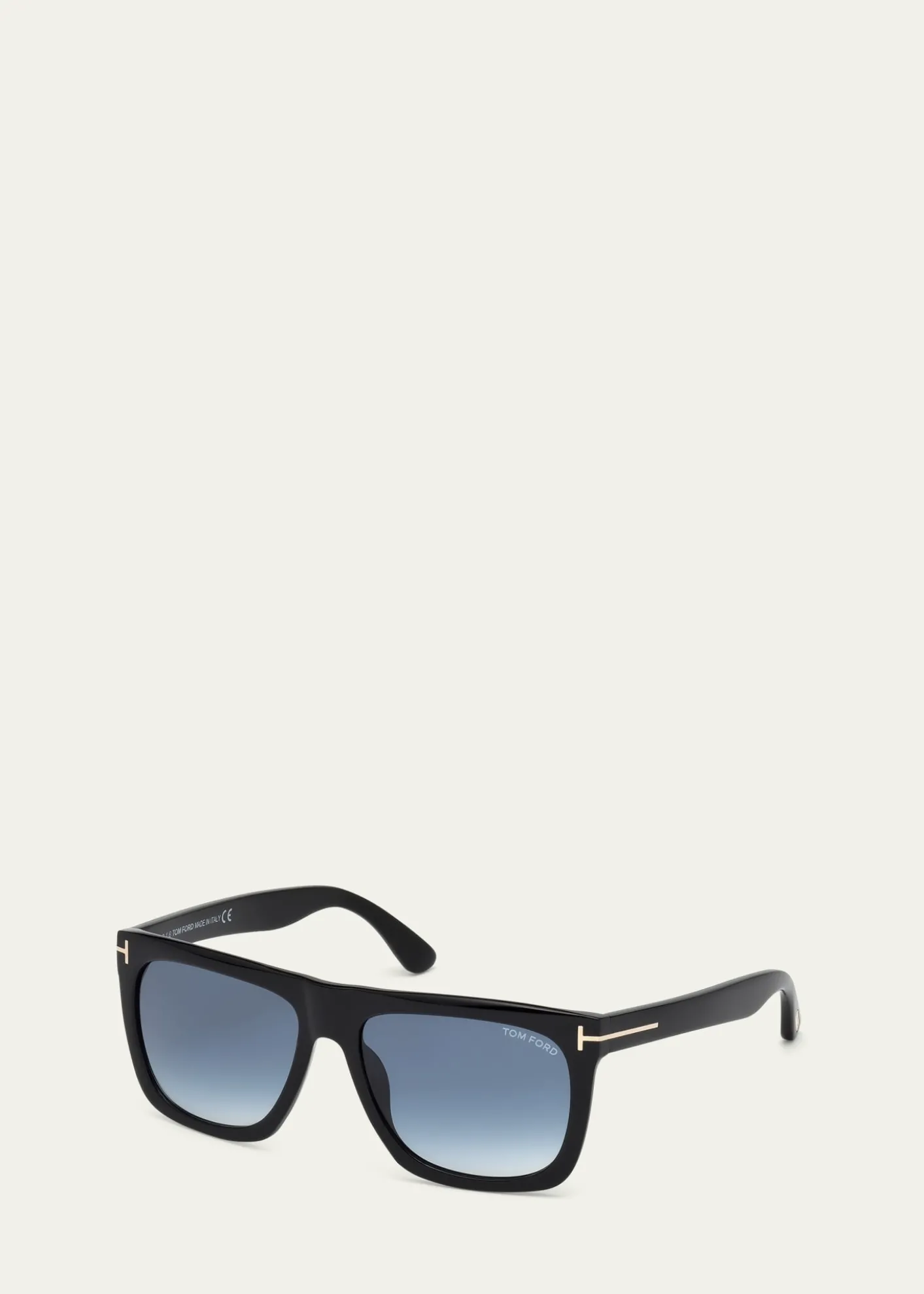 TOM FORDMorgan Thick Square Acetate Sunglasses, Black/Blue
